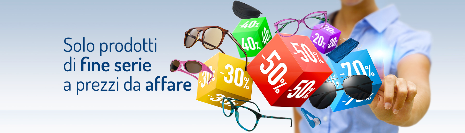 alt="Occhiali in stock a prezzi eccezionali"